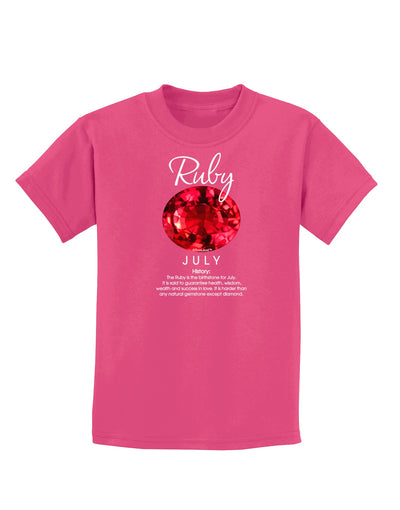 Birthstone Ruby Childrens Dark T-Shirt-Childrens T-Shirt-TooLoud-Sangria-X-Small-Davson Sales