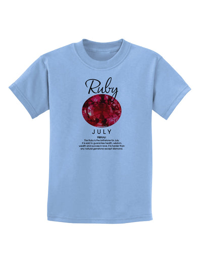 Birthstone Ruby Childrens T-Shirt-Childrens T-Shirt-TooLoud-Light-Blue-X-Small-Davson Sales