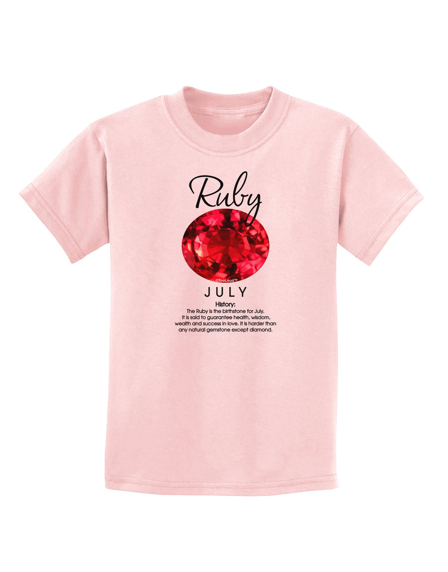 Birthstone Ruby Childrens T-Shirt-Childrens T-Shirt-TooLoud-White-X-Small-Davson Sales