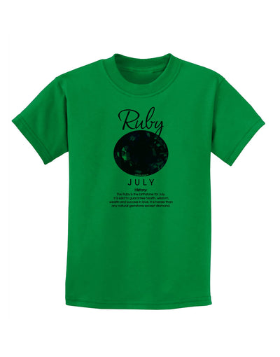 Birthstone Ruby Childrens T-Shirt-Childrens T-Shirt-TooLoud-Kelly-Green-X-Small-Davson Sales