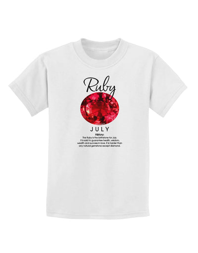 Birthstone Ruby Childrens T-Shirt-Childrens T-Shirt-TooLoud-White-X-Small-Davson Sales