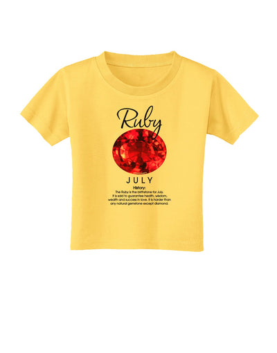 Birthstone Ruby Toddler T-Shirt-Toddler T-Shirt-TooLoud-Yellow-2T-Davson Sales