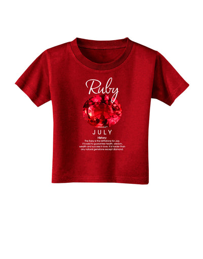 Birthstone Ruby Toddler T-Shirt Dark-Toddler T-Shirt-TooLoud-Red-2T-Davson Sales