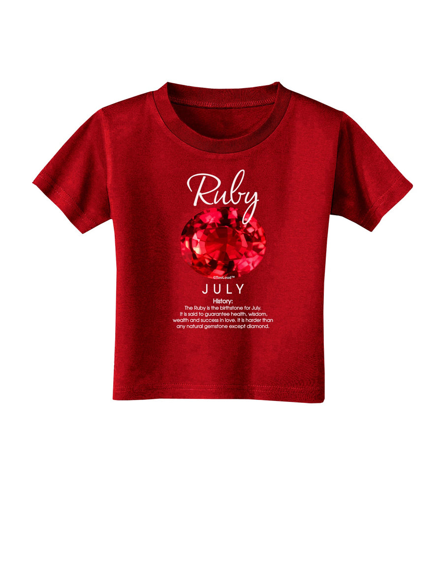 Birthstone Ruby Toddler T-Shirt Dark-Toddler T-Shirt-TooLoud-Black-2T-Davson Sales