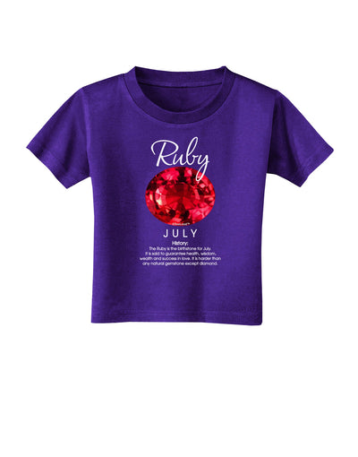 Birthstone Ruby Toddler T-Shirt Dark-Toddler T-Shirt-TooLoud-Purple-2T-Davson Sales