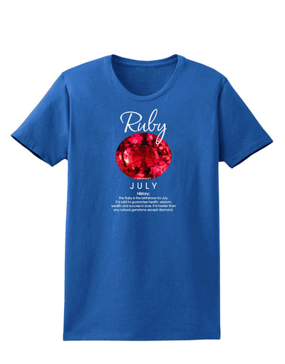 Birthstone Ruby Womens Dark T-Shirt-TooLoud-Royal-Blue-X-Small-Davson Sales