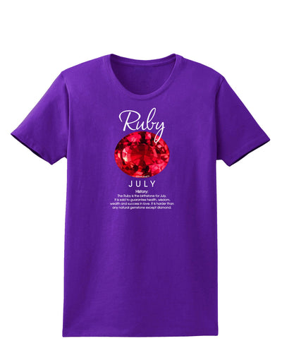 Birthstone Ruby Womens Dark T-Shirt-TooLoud-Purple-X-Small-Davson Sales