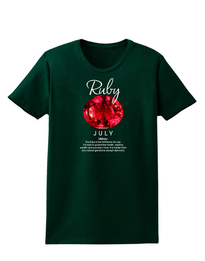 Birthstone Ruby Womens Dark T-Shirt-TooLoud-Forest-Green-Small-Davson Sales