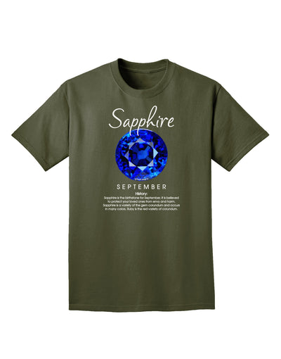 Birthstone Sapphire Adult Dark T-Shirt-Mens T-Shirt-TooLoud-Military-Green-Small-Davson Sales