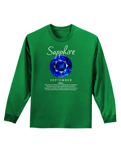 Birthstone Sapphire Adult Long Sleeve Dark T-Shirt-TooLoud-Kelly-Green-Small-Davson Sales