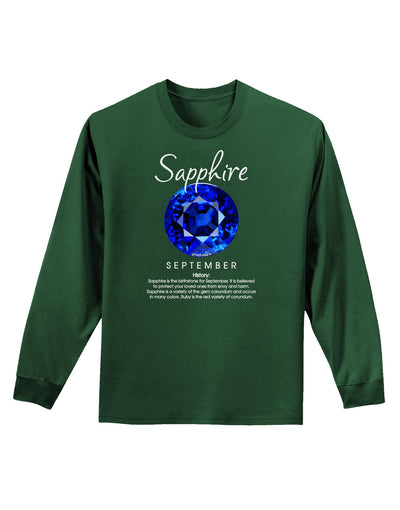 Birthstone Sapphire Adult Long Sleeve Dark T-Shirt-TooLoud-Dark-Green-Small-Davson Sales