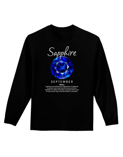 Birthstone Sapphire Adult Long Sleeve Dark T-Shirt-TooLoud-Black-Small-Davson Sales