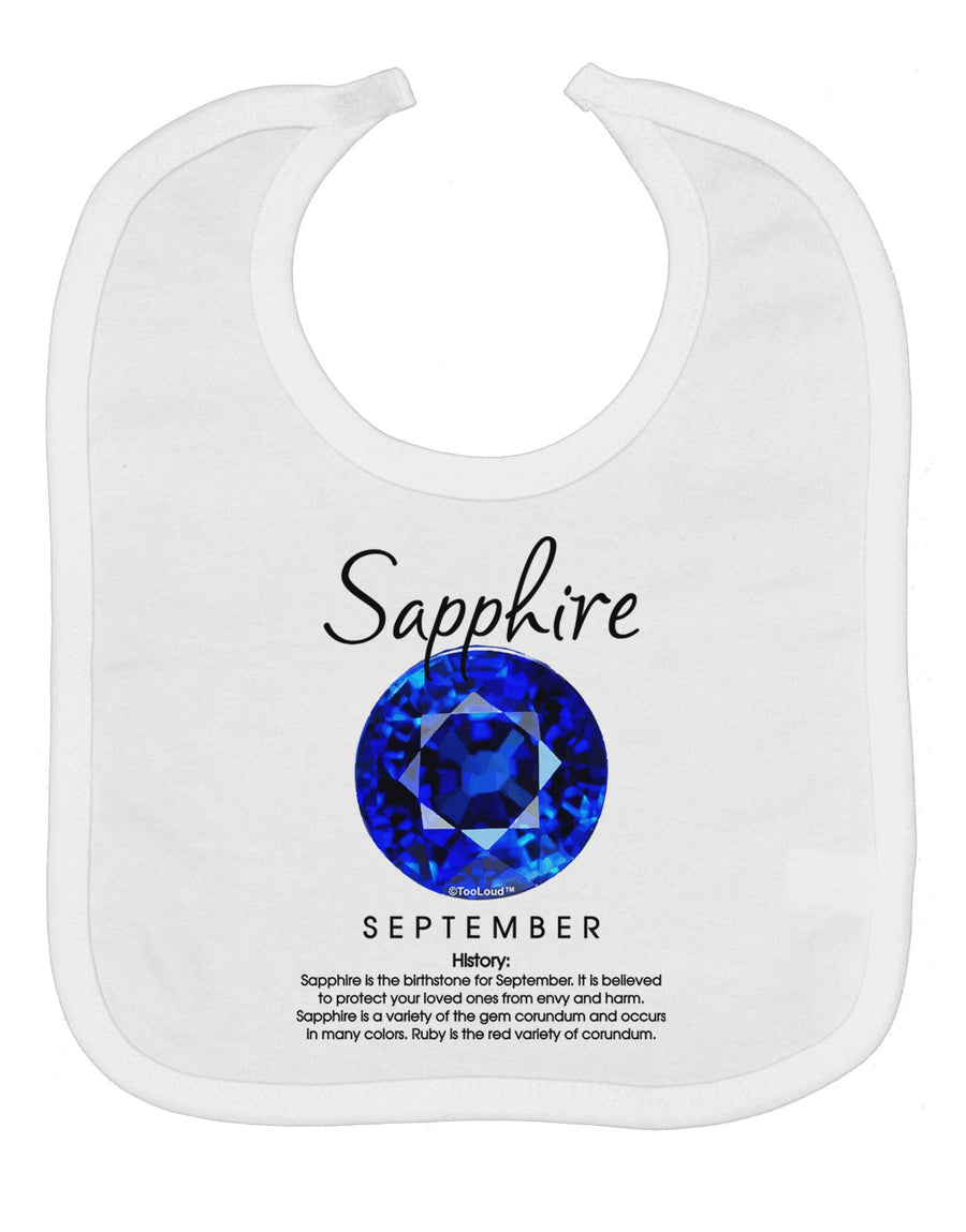 Birthstone Sapphire Baby Bib