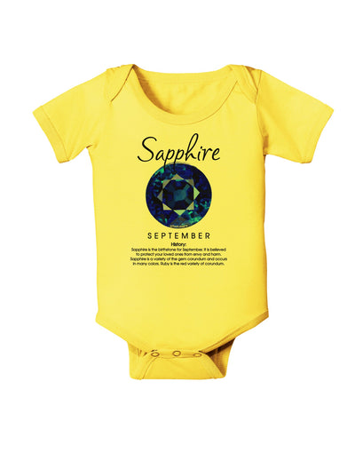 Birthstone Sapphire Baby Romper Bodysuit-Baby Romper-TooLoud-Yellow-06-Months-Davson Sales