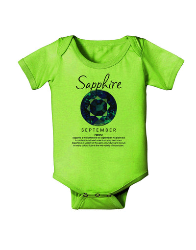 Birthstone Sapphire Baby Romper Bodysuit-Baby Romper-TooLoud-Lime-06-Months-Davson Sales