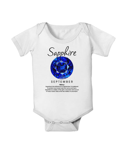 Birthstone Sapphire Baby Romper Bodysuit-Baby Romper-TooLoud-White-06-Months-Davson Sales