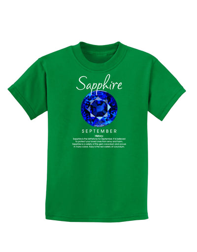 Birthstone Sapphire Childrens Dark T-Shirt-Childrens T-Shirt-TooLoud-Kelly-Green-X-Small-Davson Sales