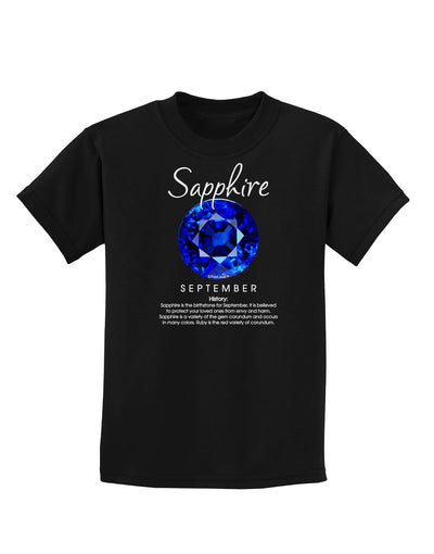 Birthstone Sapphire Childrens Dark T-Shirt-Childrens T-Shirt-TooLoud-Black-X-Small-Davson Sales