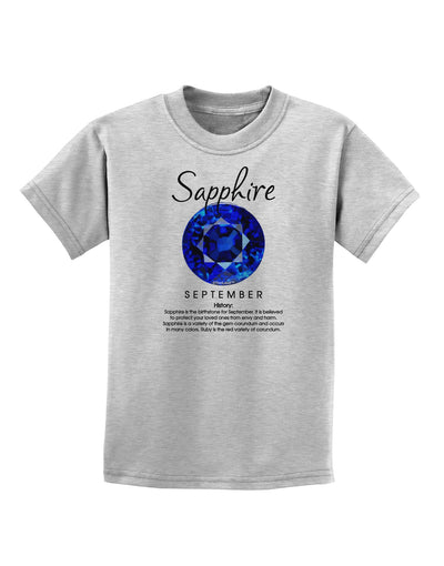 Birthstone Sapphire Childrens T-Shirt-Childrens T-Shirt-TooLoud-AshGray-X-Small-Davson Sales