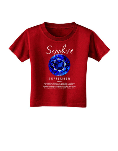 Birthstone Sapphire Toddler T-Shirt Dark-Toddler T-Shirt-TooLoud-Red-2T-Davson Sales