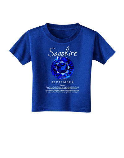 Birthstone Sapphire Toddler T-Shirt Dark-Toddler T-Shirt-TooLoud-Royal-Blue-2T-Davson Sales