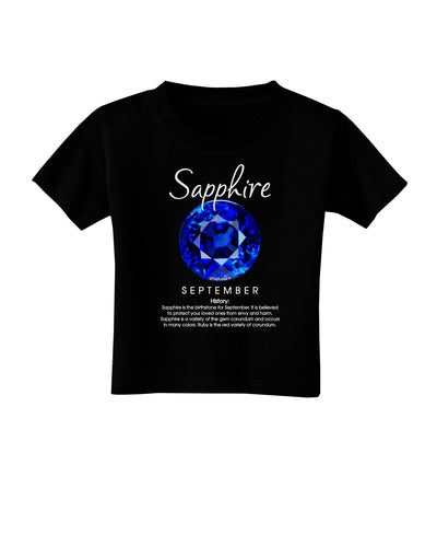 Birthstone Sapphire Toddler T-Shirt Dark-Toddler T-Shirt-TooLoud-Black-2T-Davson Sales