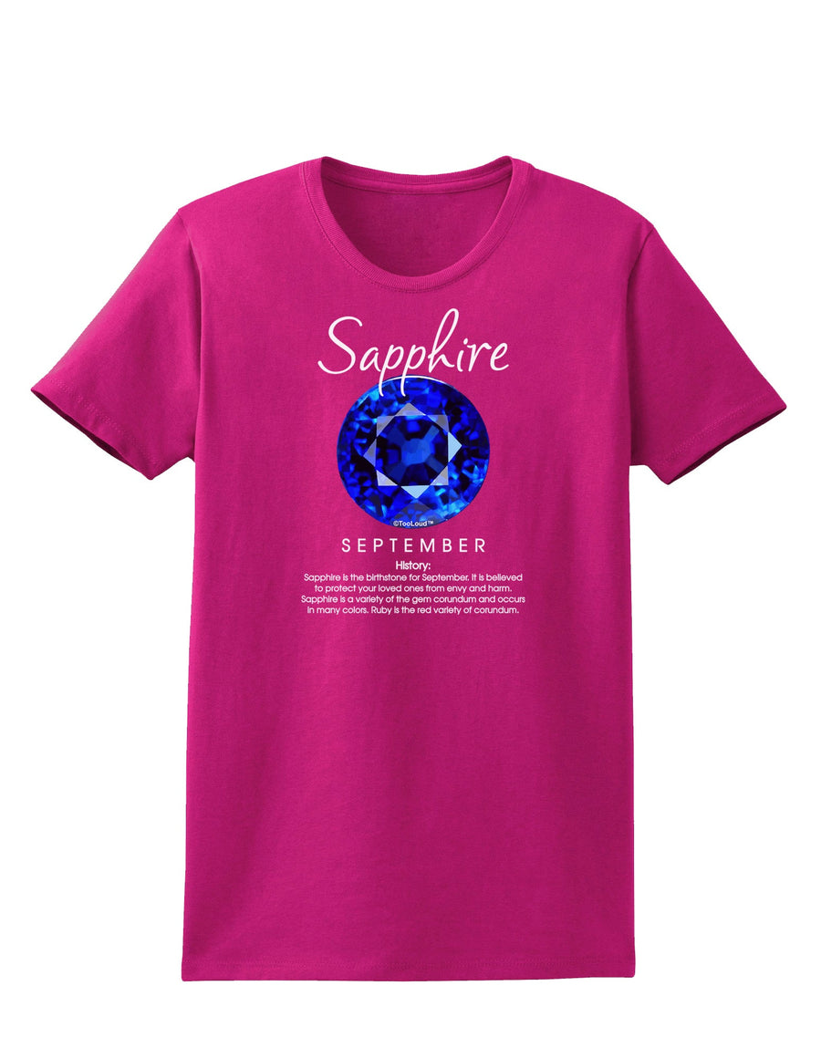 Birthstone Sapphire Womens Dark T-Shirt-TooLoud-Black-X-Small-Davson Sales