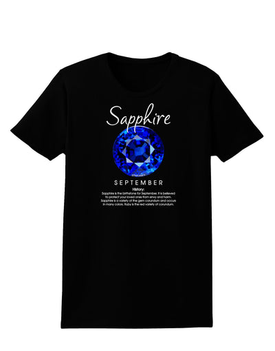 Birthstone Sapphire Womens Dark T-Shirt-TooLoud-Black-X-Small-Davson Sales