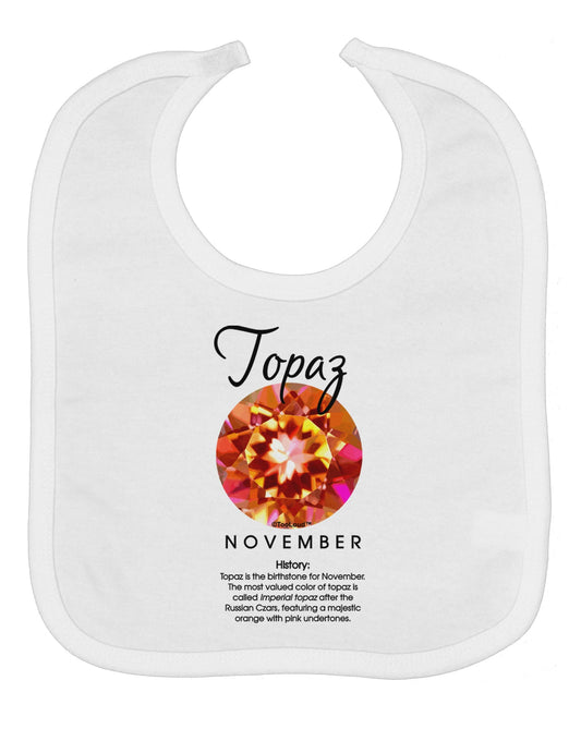 Birthstone Topaz Baby Bib by TooLoud