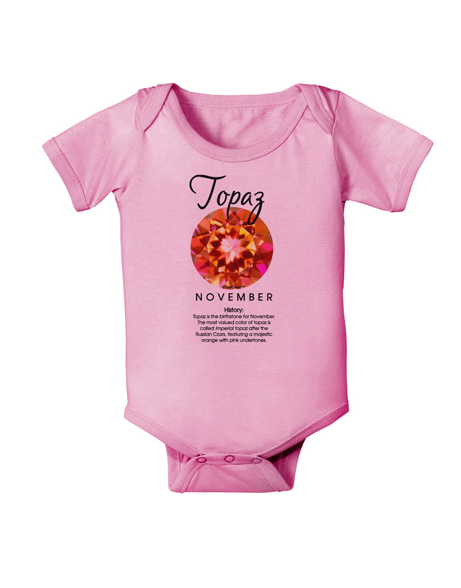 Birthstone Topaz Baby Romper Bodysuit by TooLoud-Baby Romper-TooLoud-White-06-Months-Davson Sales