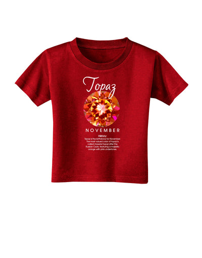 Birthstone Topaz Toddler T-Shirt Dark by TooLoud-Toddler T-Shirt-TooLoud-Red-2T-Davson Sales