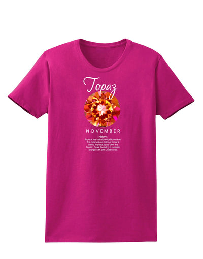 Birthstone Topaz Womens Dark T-Shirt by TooLoud-Womens T-Shirt-TooLoud-Hot-Pink-Small-Davson Sales