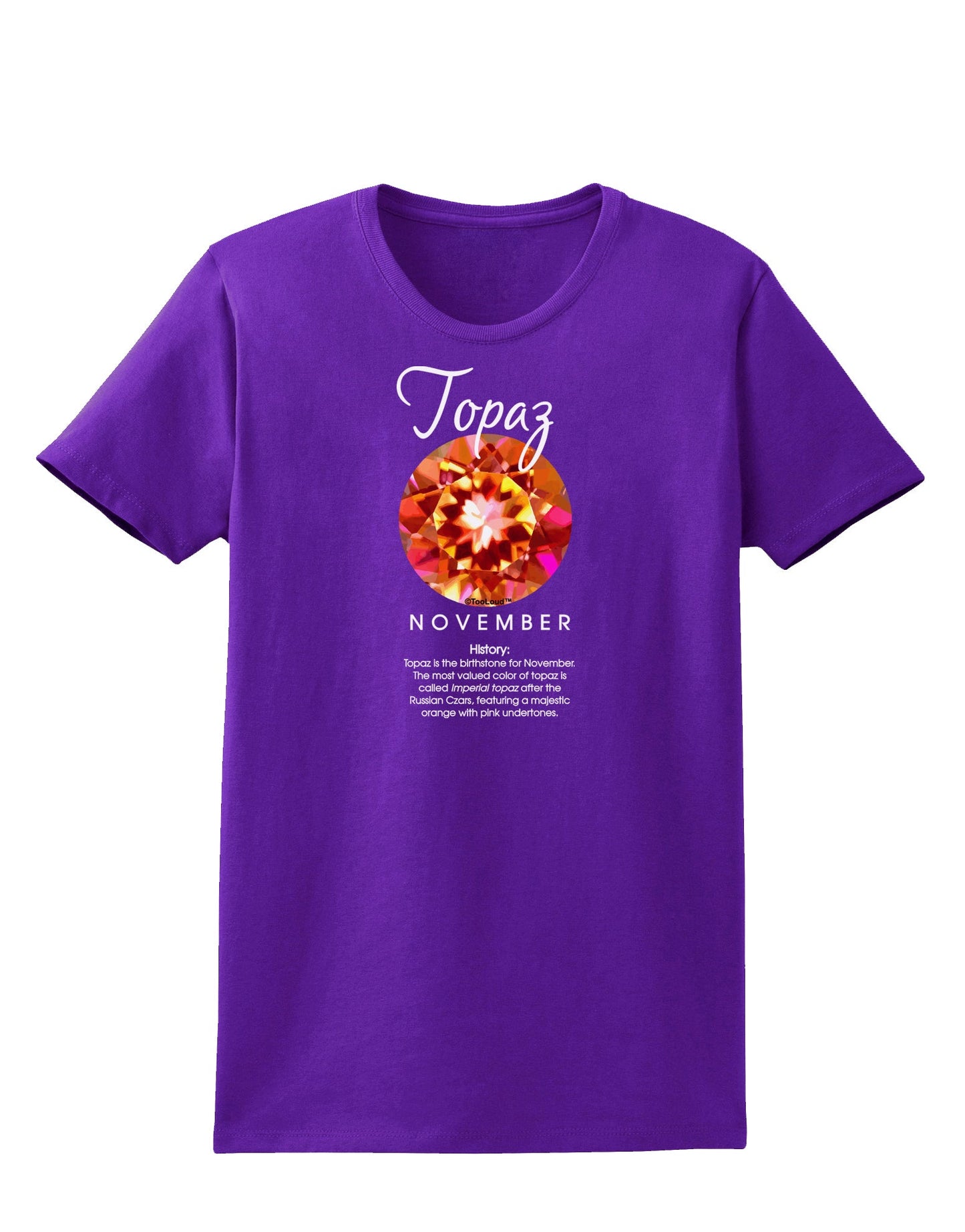 Birthstone Topaz Womens Dark T-Shirt by TooLoud-Womens T-Shirt-TooLoud-Purple-X-Small-Davson Sales