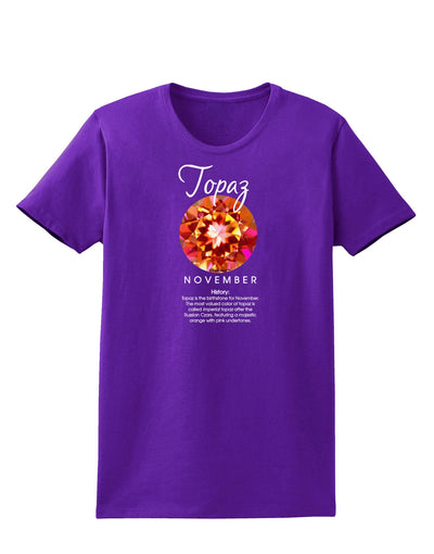 Birthstone Topaz Womens Dark T-Shirt by TooLoud-Womens T-Shirt-TooLoud-Purple-X-Small-Davson Sales