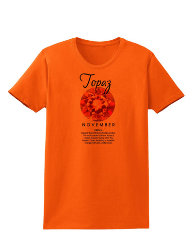 Birthstone Topaz Womens T-Shirt by TooLoud-Womens T-Shirt-TooLoud-Orange-X-Small-Davson Sales