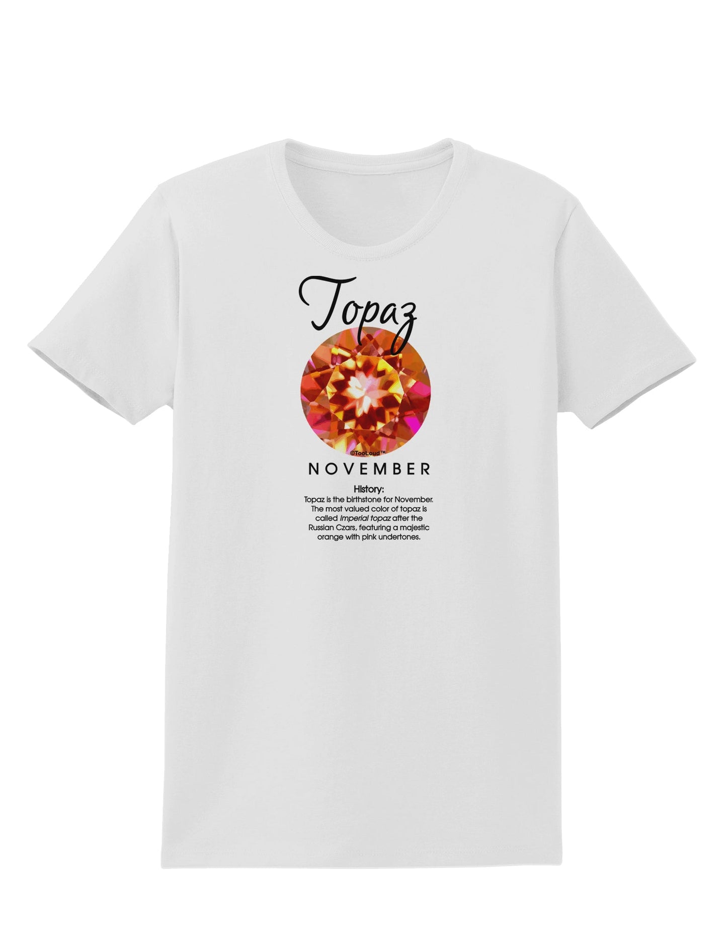 Birthstone Topaz Womens T-Shirt by TooLoud-Womens T-Shirt-TooLoud-White-X-Small-Davson Sales