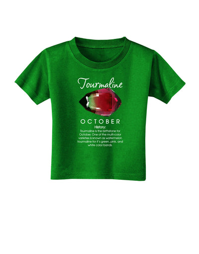 Birthstone Tourmaline Toddler T-Shirt Dark by TooLoud-Toddler T-Shirt-TooLoud-Clover-Green-2T-Davson Sales