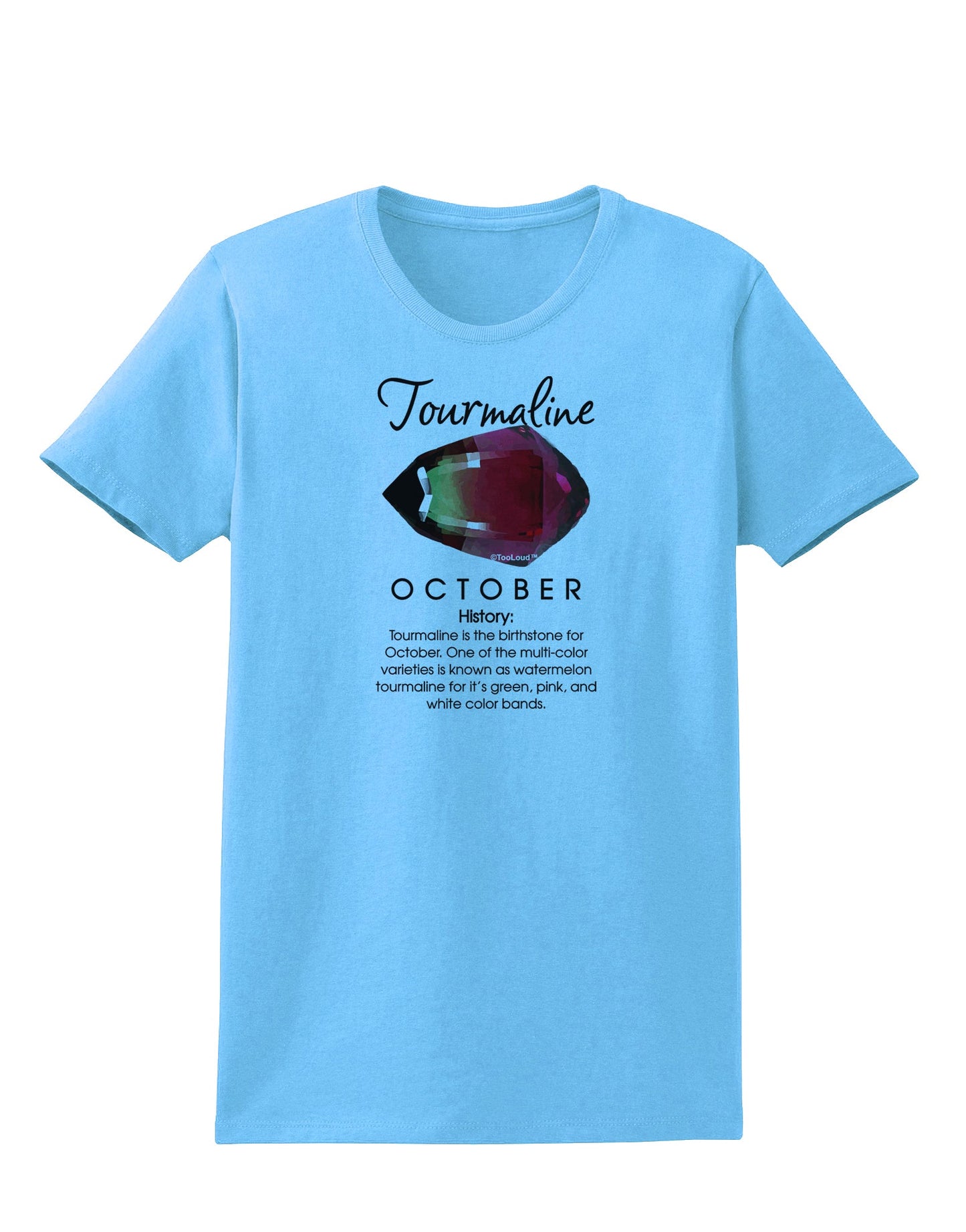 Birthstone Tourmaline Womens T-Shirt by TooLoud-Womens T-Shirt-TooLoud-Aquatic-Blue-X-Small-Davson Sales