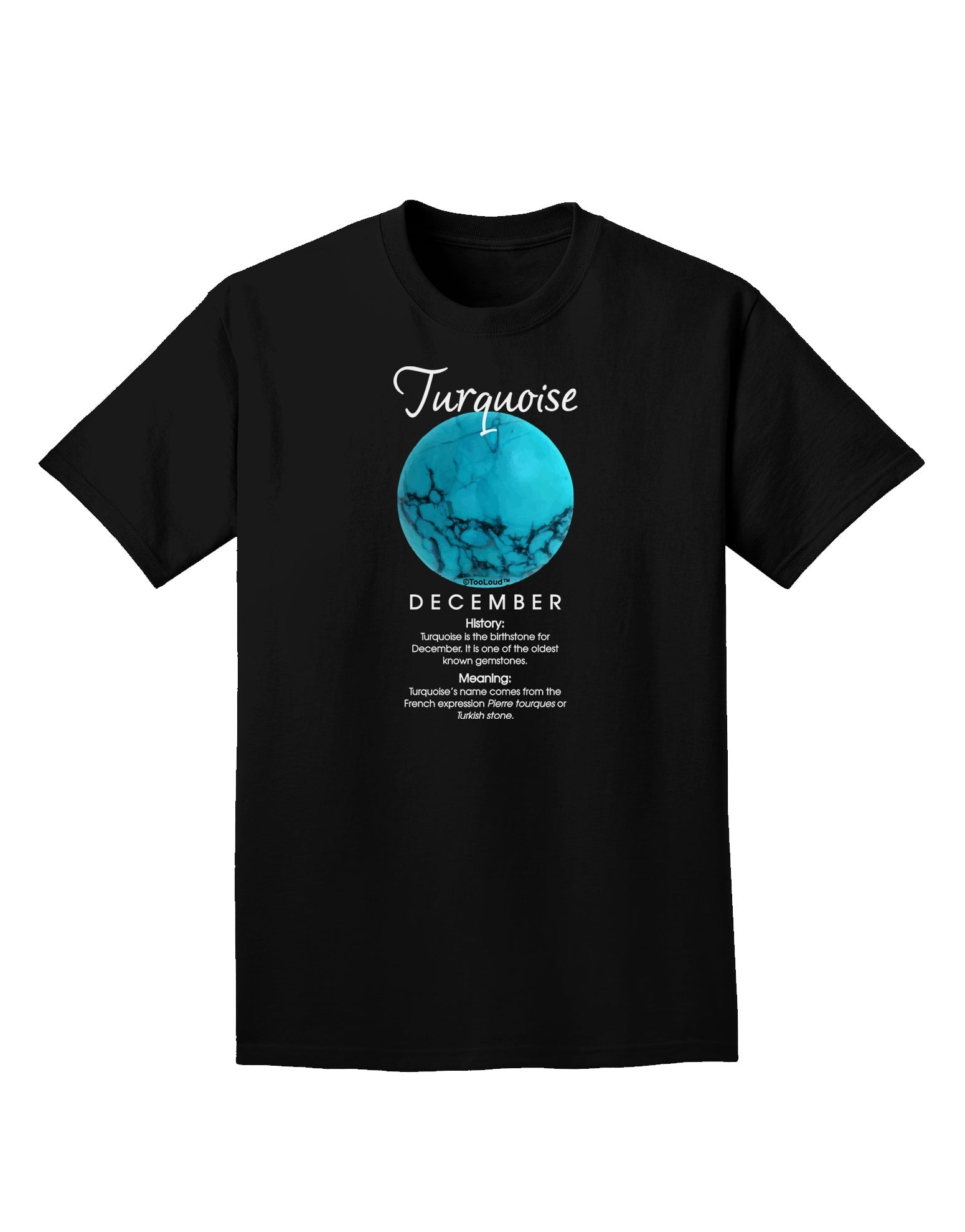 Birthstone Turquoise Adult Dark T-Shirt by TooLoud-Mens T-Shirt-TooLoud-Black-Small-Davson Sales