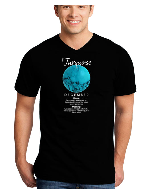 Birthstone Turquoise Adult Dark V-Neck T-Shirt by TooLoud-Mens V-Neck T-Shirt-TooLoud-Black-Small-Davson Sales