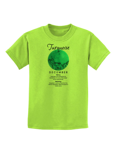 Birthstone Turquoise Childrens T-Shirt by TooLoud-Childrens T-Shirt-TooLoud-Lime-Green-X-Small-Davson Sales