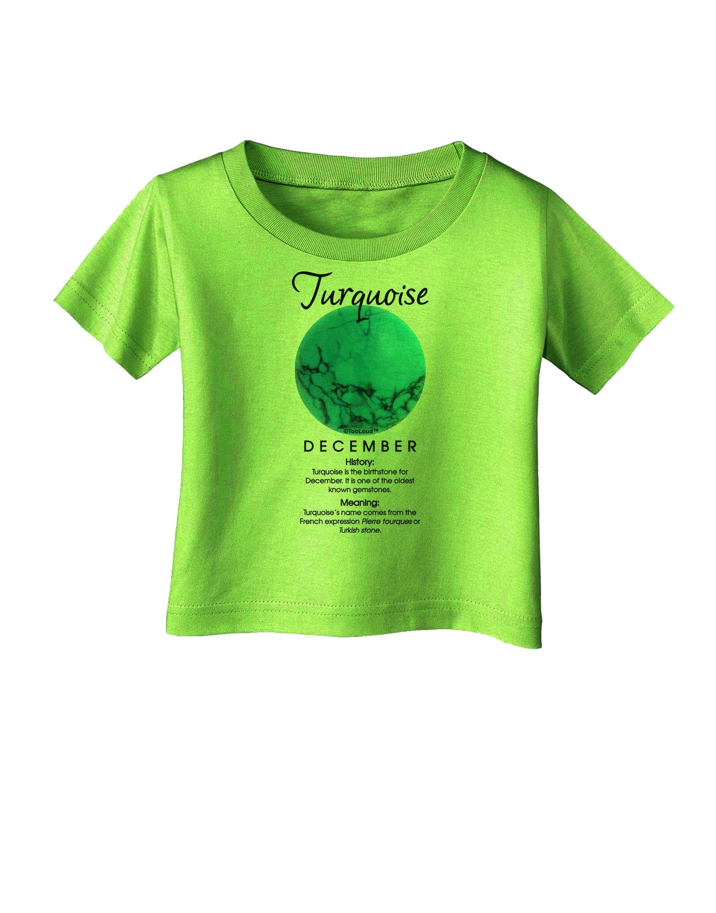Birthstone Turquoise Infant T-Shirt by TooLoud-Infant T-Shirt-TooLoud-Lime-Green-06-Months-Davson Sales