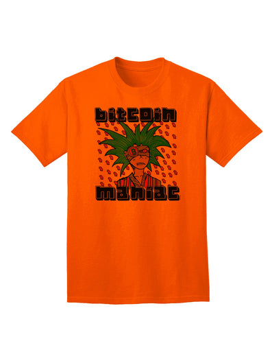 Bitcoin Maniac Crypto Adult T-Shirt Orange 4XL Tooloud