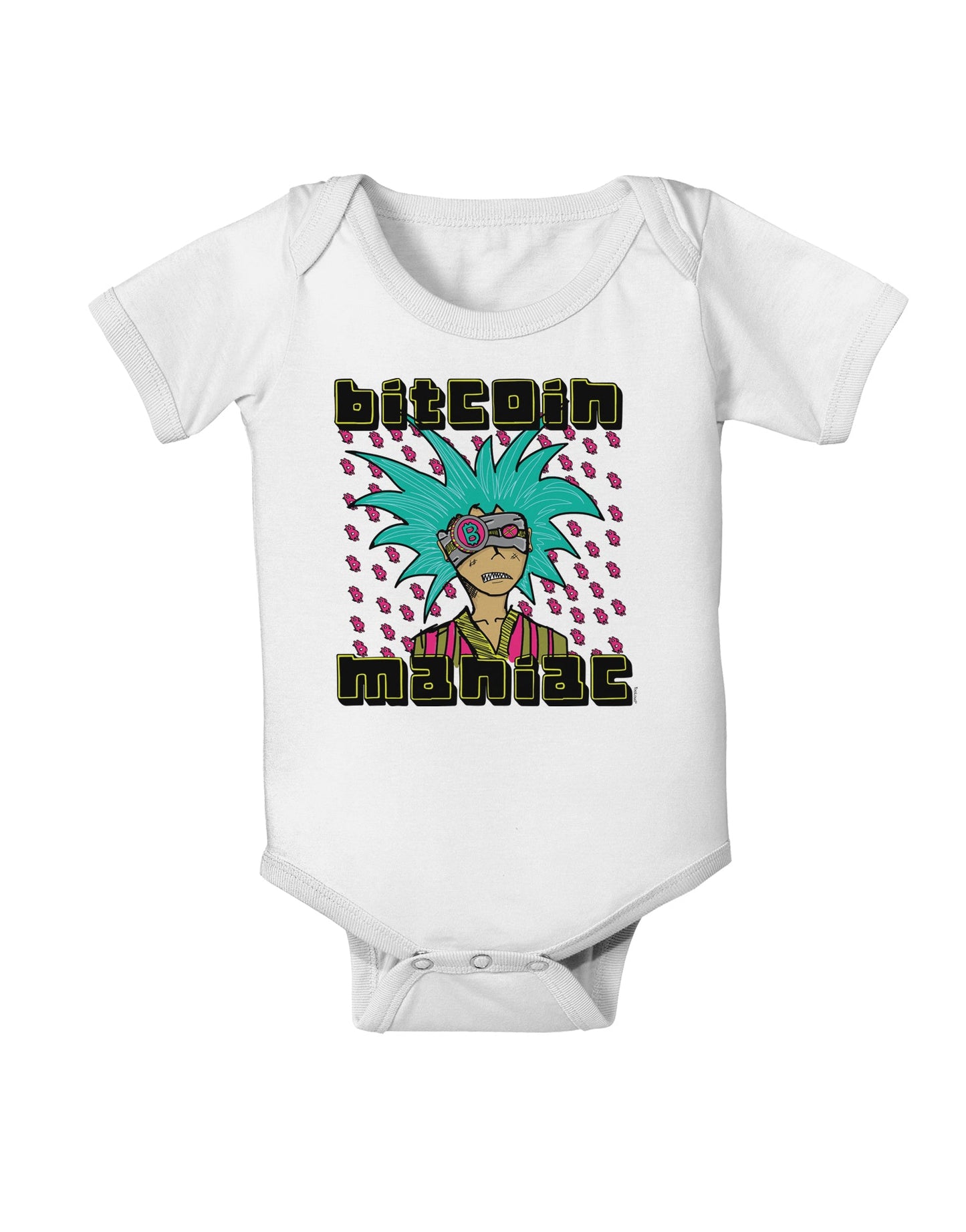 Bitcoin Maniac Crypto Baby Romper Bodysuit-Baby Romper-TooLoud-White-06-Months-Davson Sales