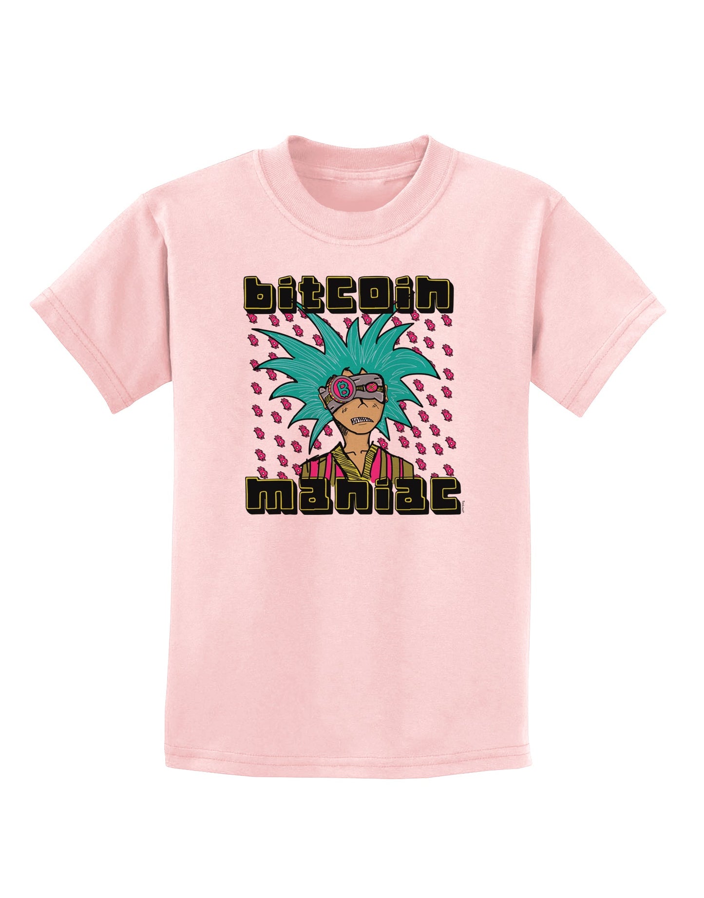 Bitcoin Maniac Crypto Childrens T-Shirt-Childrens T-Shirt-TooLoud-PalePink-X-Small-Davson Sales