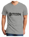 Bitcoin with logo Adult V-Neck T-shirt HeatherGray 4XL Tooloud