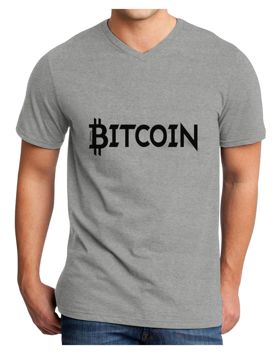 Bitcoin with logo Adult V-Neck T-shirt-Mens T-Shirt-TooLoud-White-Small-Davson Sales
