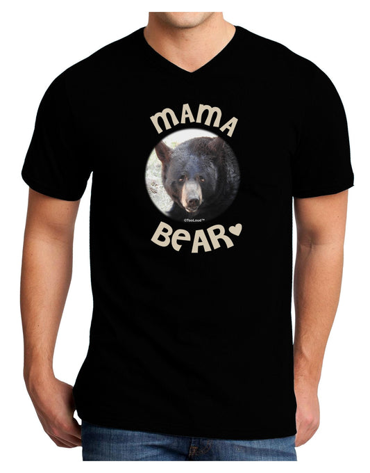 Black Bear - Mama Bear Adult Dark V-Neck T-Shirt-Mens V-Neck T-Shirt-TooLoud-Black-XX-Large-Davson Sales