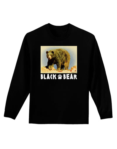 Black Bear Watercolor Adult Long Sleeve Dark T-Shirt-TooLoud-Black-Small-Davson Sales