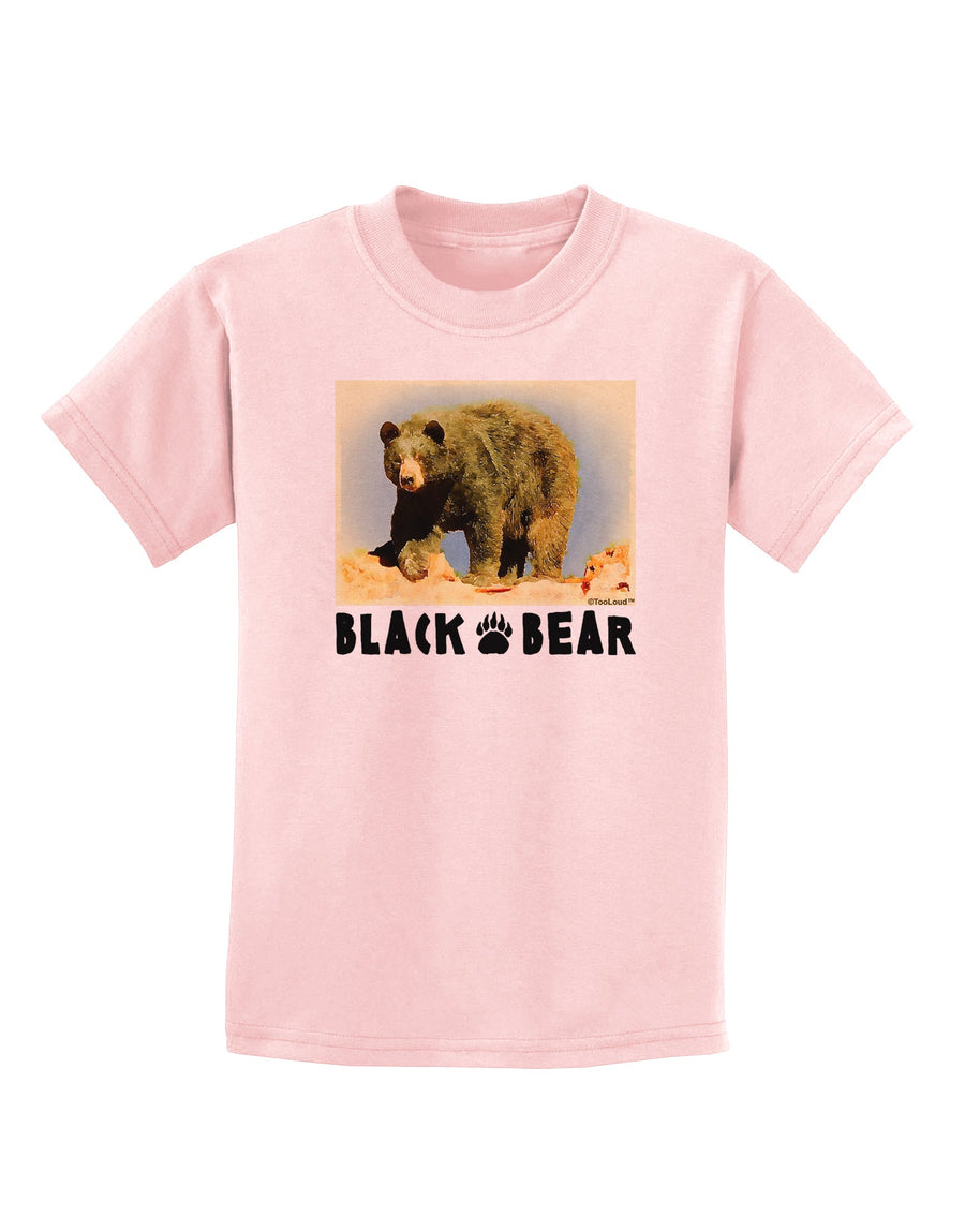 Black Bear Watercolor Childrens T-Shirt-Childrens T-Shirt-TooLoud-White-X-Small-Davson Sales